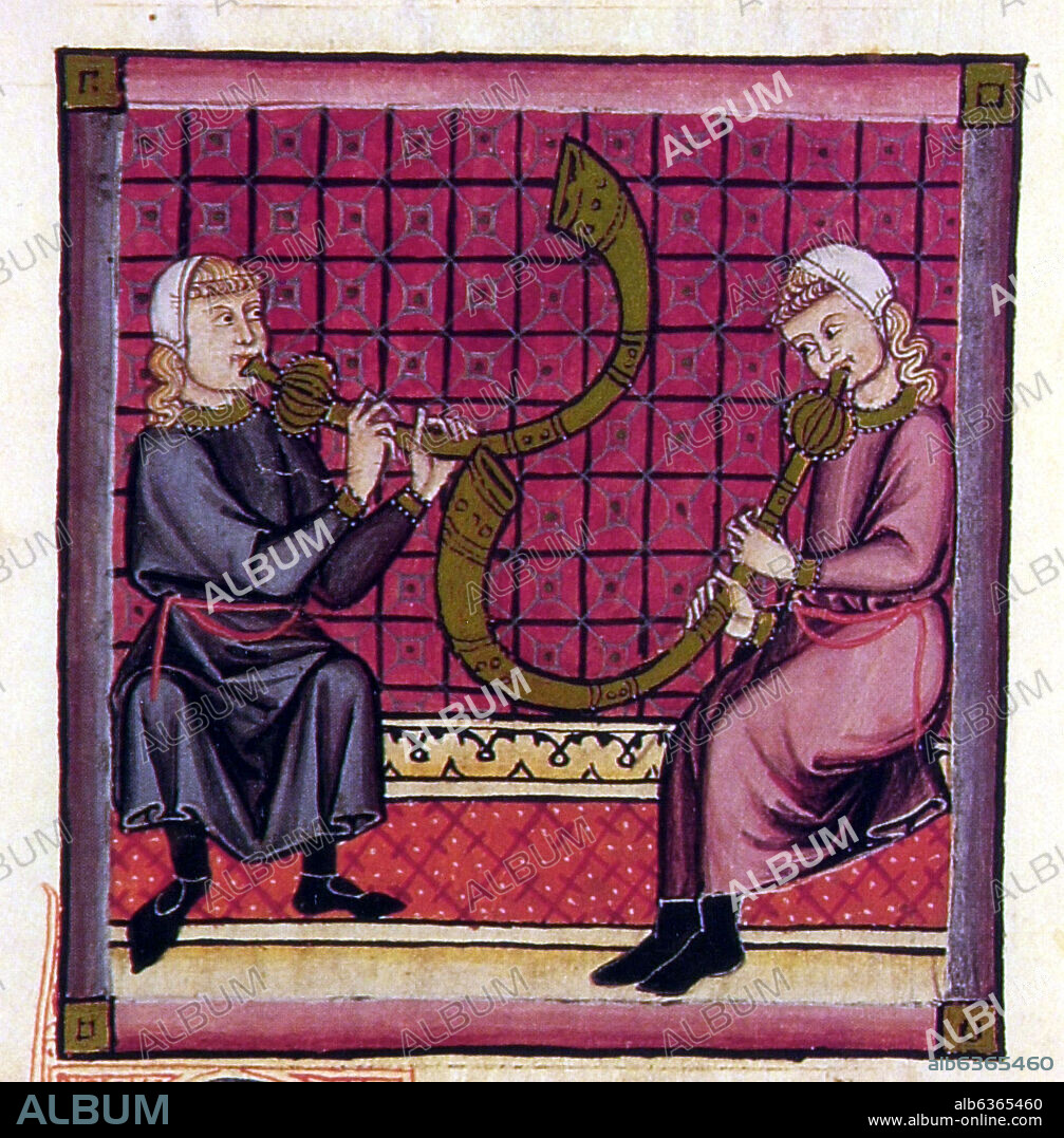 ALFONSO X DE CASTILLA EL SABIO. M.B.I.2-CANTIGA DE STA MARIA-Nº250-F227R-GAITA PEQUEÑA O CHORUS-S XIII MINIATURA GOTICA.
