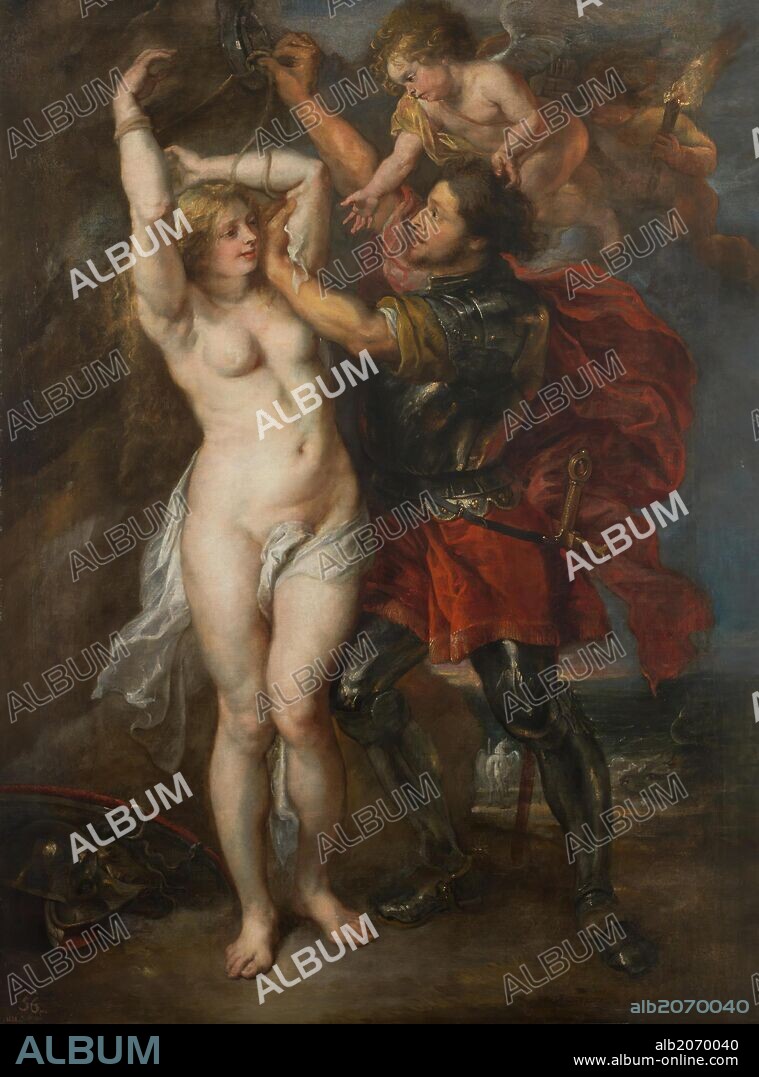 PETER PAUL RUBENS und JACOB JORDAENS. Pedro Pablo Rubens; Jacob Jordaens / 'Perseus Freeing Andromeda', 1639-1641, Flemish School, Oil on canvas, 267 cm x 162 cm, P01663.