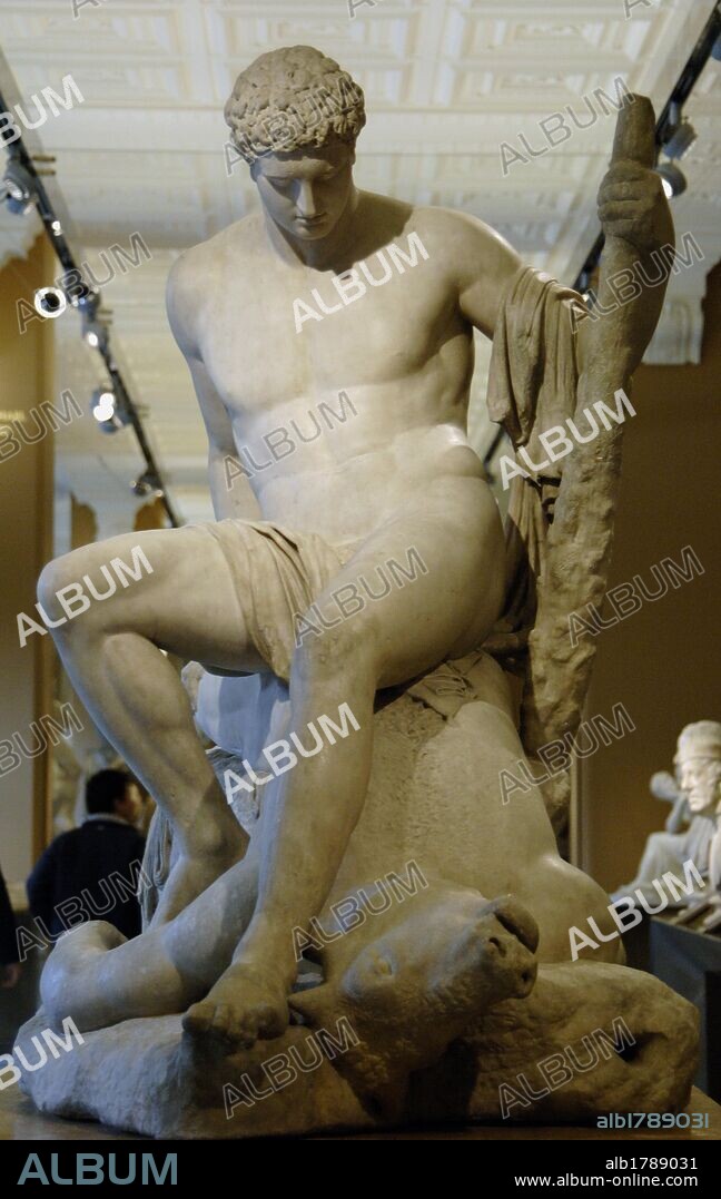 ARTE S. XVIII. ITALIA. CANOVA, Antonio (Possagno, 1757-Venecia, 1822). Escultor italiano. TESEO Y EL MINOTAURO (1782). Estatua de mármol. Museo Victoria y Alberto. Londres. Inglaterra. Reino Unido.