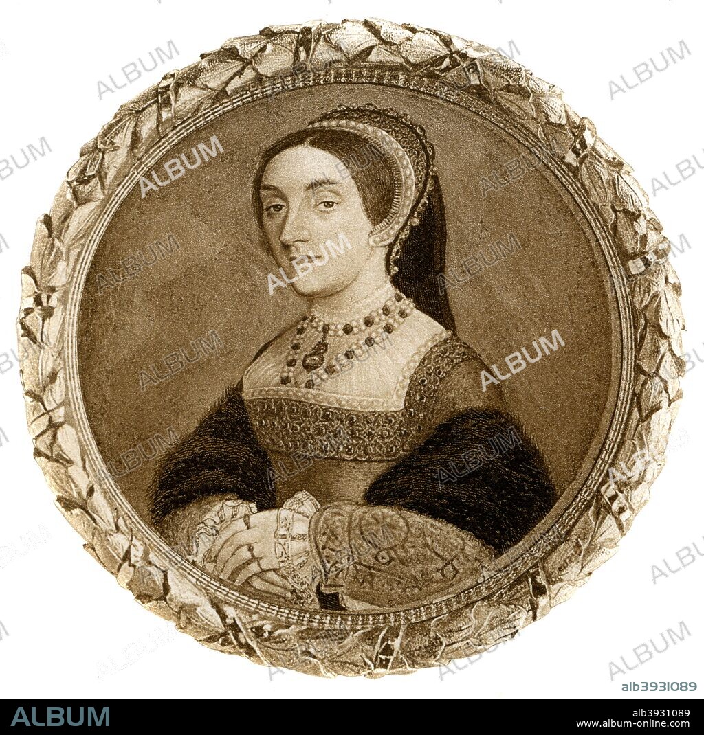 Catherine Howard, fifth wife and Queen of Henry VIII, (1902). Catherine (c1520-1542) became the fifth queen consort of Henry VIII on 28 July 1540. She is sometimes known by Henry's reference to her as the rose without a thorn. Despite this, he had her beheaded because of her alleged adultery. Taken from the book Henry VIII by AF Pollard, 1902.