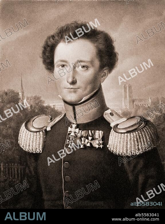 Clausewitz, Carl von preuß. General und Kriegsphilosoph Burg (bei Magdeburg) 1.6.1780 - Breslau. 16.11.1831. Porträt. Gemälde von Wilhelm Wach, um 1820.