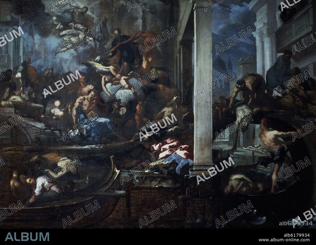 ANTONIO ZANCHI. LA PESTE EN VENECIA - 1666 - 99x135 - BARROCO ITALIANO.