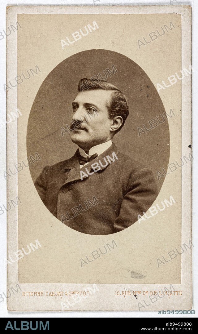 Portrait of Lissagaray Prosper Olivier, (1839-1901), (journalist, historian of the Commune, fled to London), Carjat & Cie, Photographer, Between 1860 and 1890, 2nd half of the 19th century, Photography, Graphic arts, Photography, Albumen paper print, Dimensions - Work: Height: 9.2 cm, Width: 5.6 cm, Dimensions: Height: 10.5 cm, Width: 6.3 cm.
