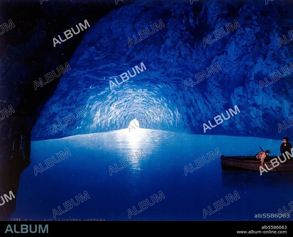 Capri (Italien), Blaue Grotte. "Capri. La Grotta Azzurra". Photochrom, undat., um 1900 (P.Z. 1871). Paris, Privatsammlung.