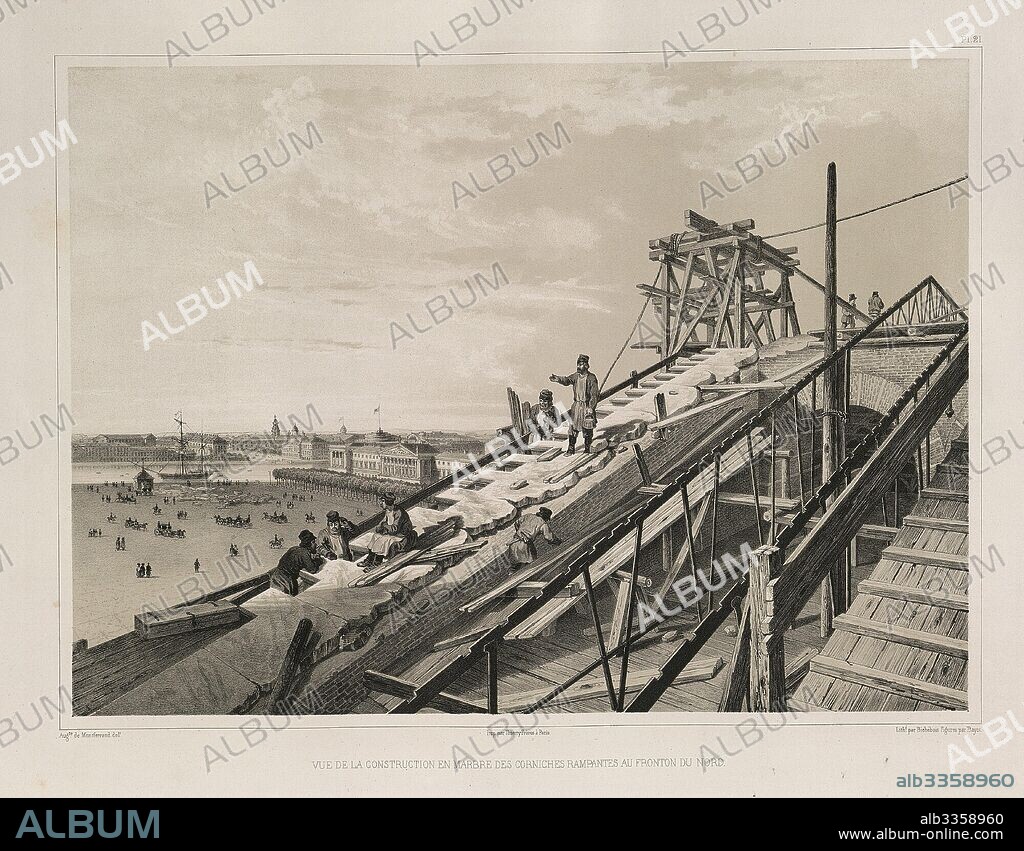 MONTFERRAND, AUGUSTE, DE. The Cornice Construction (From: The Construction of the Saint Isaac's Cathedral).
