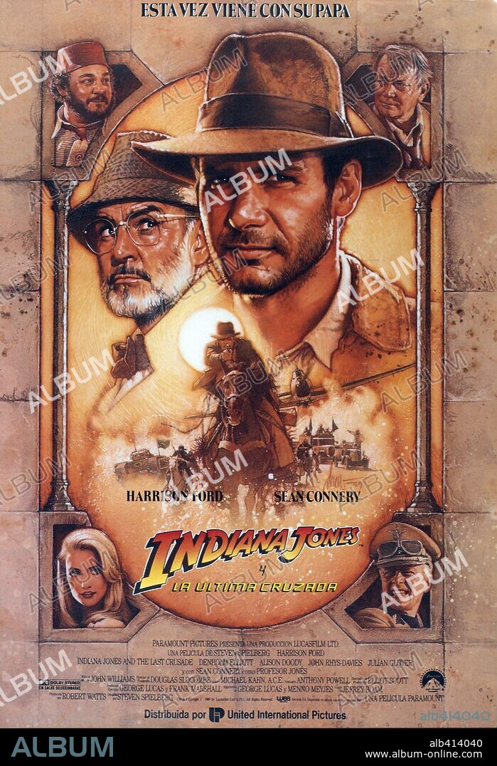 Poster de INDIANA JONES Y LA ÚLTIMA CRUZADA, 1989 (INDIANA JONES AND THE LAST CRUSADE), dirigida por STEVEN SPIELBERG. Copyright LUCASFILM LTD/PARAMOUNT.