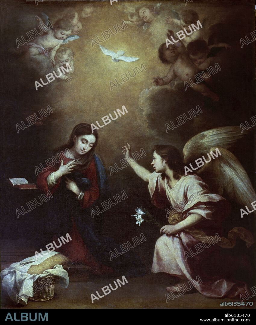 BARTOLOMÉ ESTEBAN MURILLO. ANUNCIACION DE LA VIRGEN - BARROCO ESPAÑOL - SIGLO XVII.