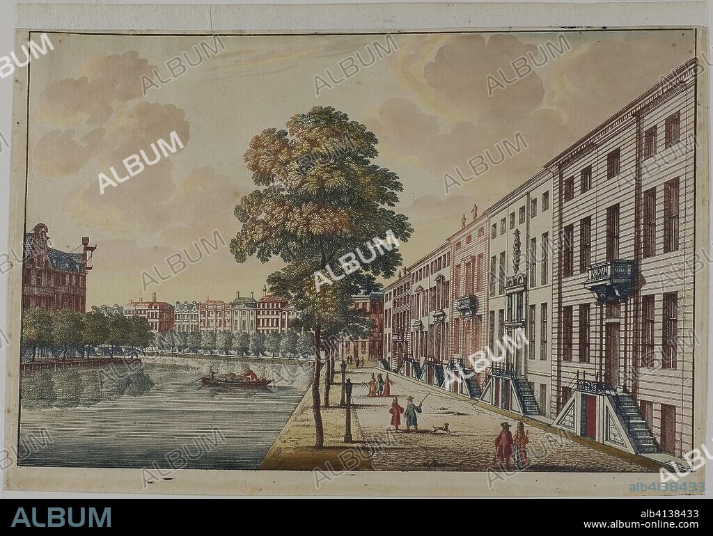 View of the Golden Bend on the Herengracht Canal, Amsterdam. Jan van Call I; Dutch, 1655-1703. Date: 1675-1703. Dimensions: 233 x 261 mm (image); 251 x 371 mm (plate); 264 x 378 mm (sheet). Color etching with opaque and translucent watercolors on cream laid paper. Origin: Holland.