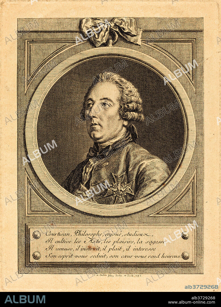CHARLES-NICOLAS COCHIN II. Louis Cesar de La Baume-le-Blanc. Dated: 1757. Dimensions: plate: 19 x 14.2 cm (7 1/2 x 5 9/16 in.)  sheet: 26.9 x 19.3 cm (10 9/16 x 7 5/8 in.). Medium: etching on laid paper.