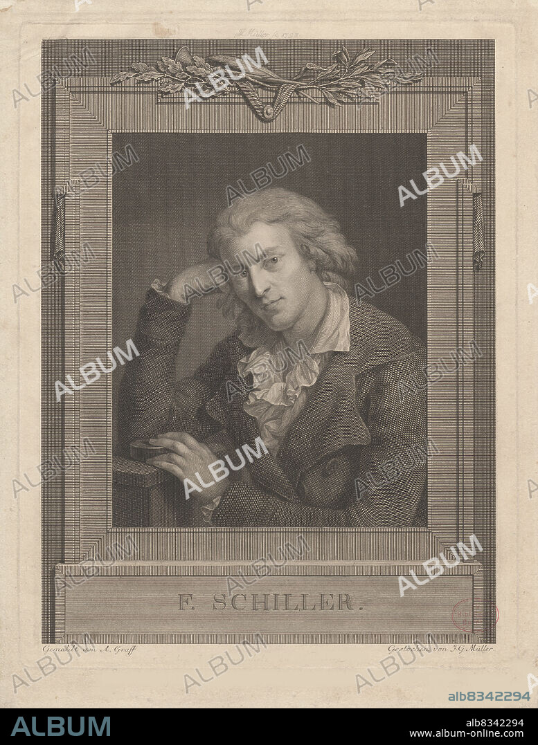 JOHANN GOTTHARD MÜLLER. Portrait of Friedrich von Schiller (1759-1805).