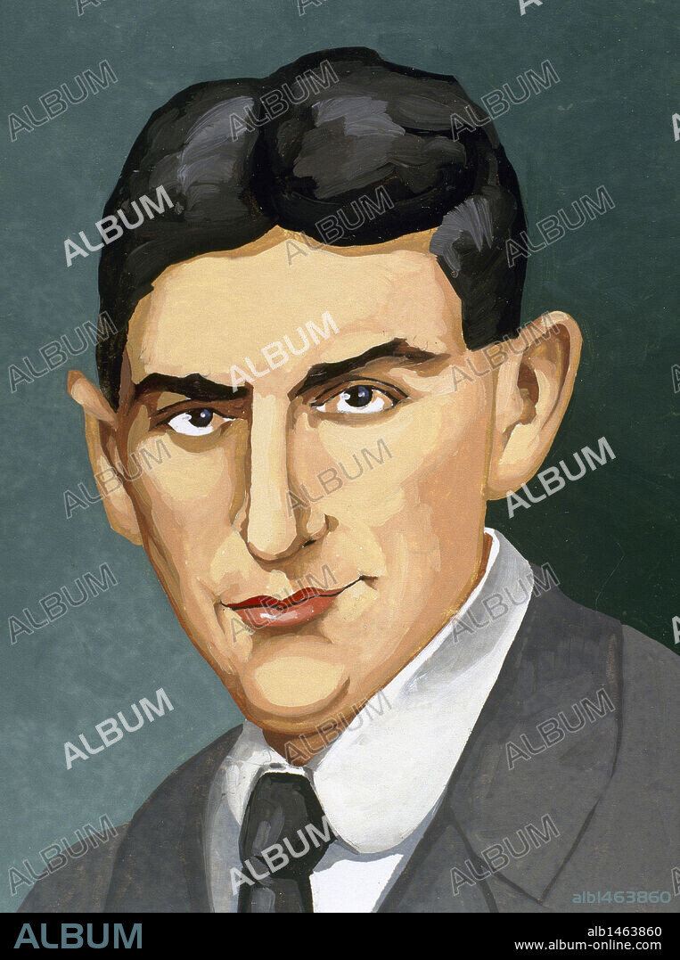Franz Kafka (1883-1924). Czech writer in German language. Portrait. Autor: Francisco Fonollossa.