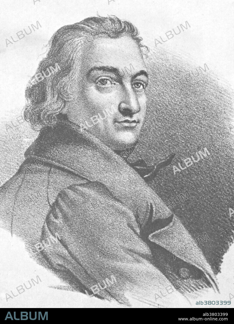 Claude-Louis Berthollet (1748-1822), French doctor and chemist. Berthollet graduated in medicine, but by 1780 his work in the new science of chemistry led to his admission to the French Academy of Sciences. Berthollet supported the theories of Lavoisier, but correctly disagreed with him by proposing that some acids do not contain oxygen. His book Essai de statique chimique (1803) was the first systematic work on chemical physics. He also worked on a wide range of chemicals, as well as dyes and gunpowder. Berthollet was a friend of Napoleon Bonaparte and was made a count (Comte Berthollet), but in 1814 he helped depose Napoleon as Emperor, 'for the good of France'. 19th-century engraving.