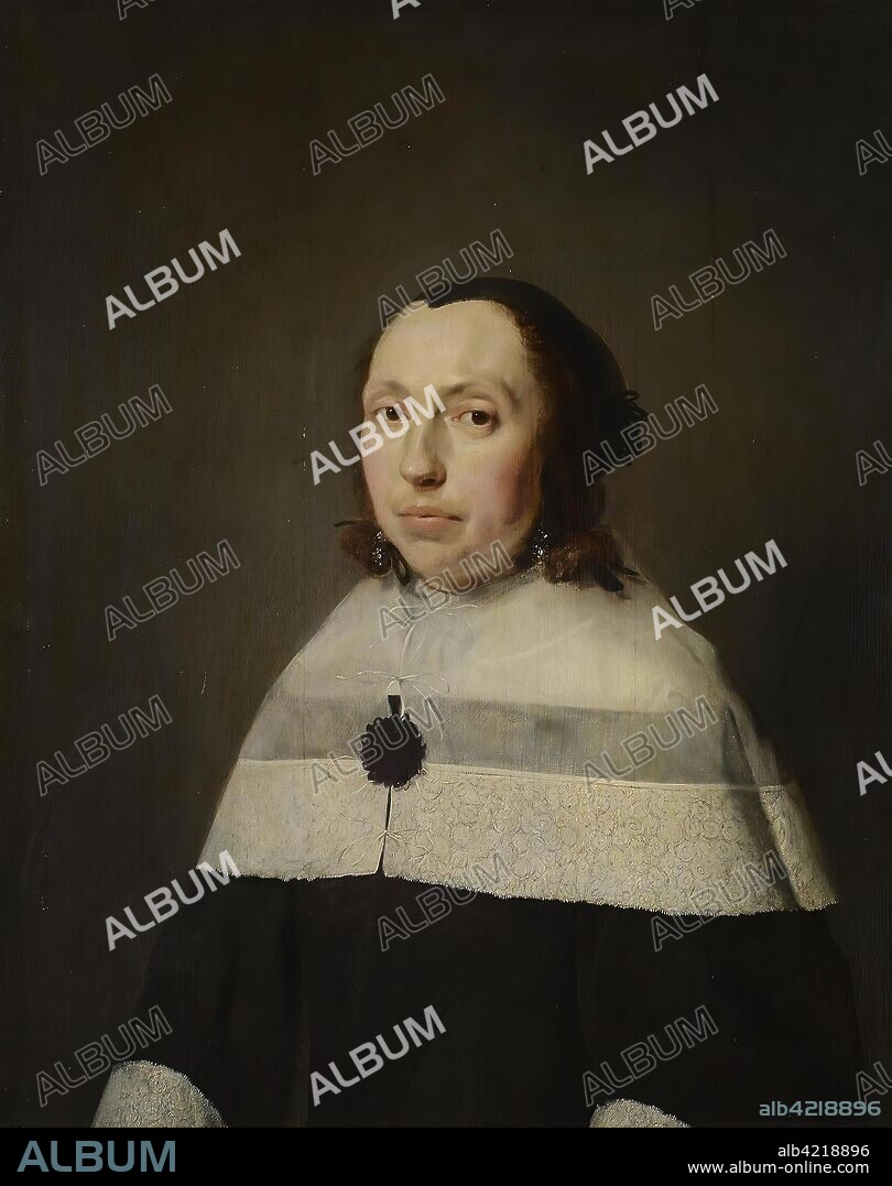 JAN DE BRAIJ. 'Portrait of a Woman (Portrait of Rebecca De Wolf)'. Holland, 1658. Dimensions: 63x55 cm.