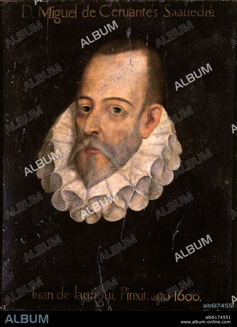JUAN DE JAUREGUI. RETRATO DE MIGUEL DE CERVANTES SAAVEDRA - 1600 - OLEO/LIENZO.