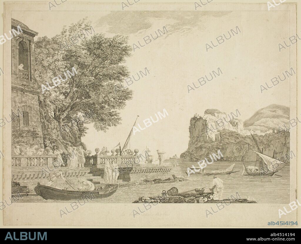 Anne Philiberte Coulet, French, 1736 - 1800, after Claude Joseph Vernet, French, 1714-1789, La belle apres dinee, mid to late 18th century, etching printed in black ink on laid paper, Plate: 15 3/4 × 20 3/4 inches (40 × 52.7 cm).