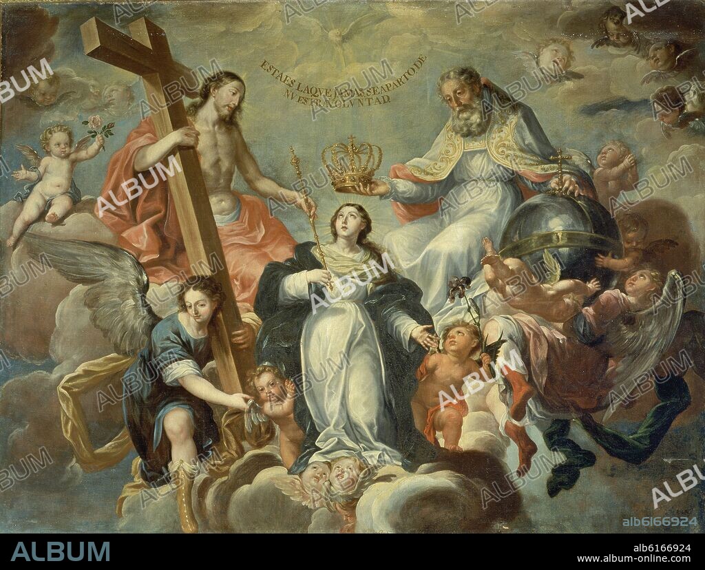 JOSE RISUEÑO (1665-1732). CORONACION DE LA VIRGEN - SIGLO XVIII.