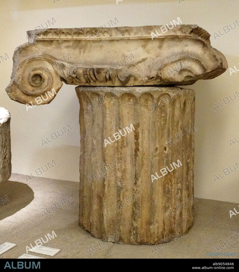 Top drum (capitol) of a column from the Mausoleum at Halicarnassus About 350 BC. The Mausoleum at Halicarnassus or Tomb of Mausolus, was a tomb built between 353 and 350 BC at Halicarnassus (present Bodrum, Turkey) for Mausolus, a satrap in the Persian Empire, and Artemisia II of Caria, who was both his wife and his sister.