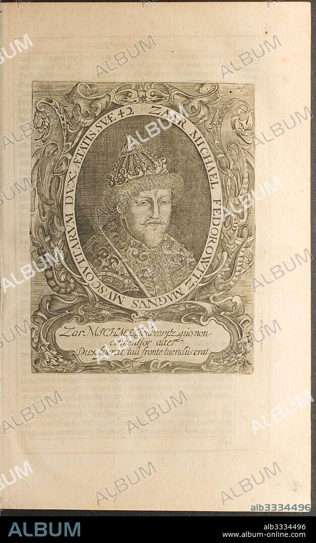 CHRISTIAN LORENZEN ROTHGIESSER. Portrait of the Tsar Michail I Fyodorovich (Illustration from "Travels to the Great Duke of Muscovy and the King of Persia" by A.