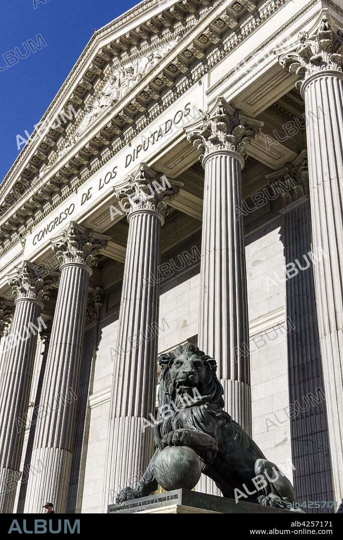 Palacio de Las Cortes (Palace of the Parliament), The Spanish Congress of Deputies, Madrid city, Spain.