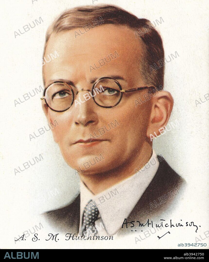 Arthur Stuart-Menteth Hutchinson (1879-1971), novelist and editor of the Daily Graphic, 1937. Cigarette card 15 of 40 from Famous British Authors published by WD & HO Wills. A promotional item issued by the Imperial Tobacco Company of Great Britain & Ireland Ltd.