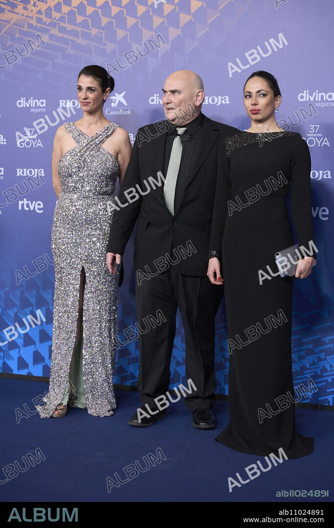 Ruth Gabriel, Antonio Saura Medrano, Anna Saura attends 37th Goya Awards - Red Carpet at Fibes - Conference and Exhibition on February 11, 2023 in Sevilla, Spain.
