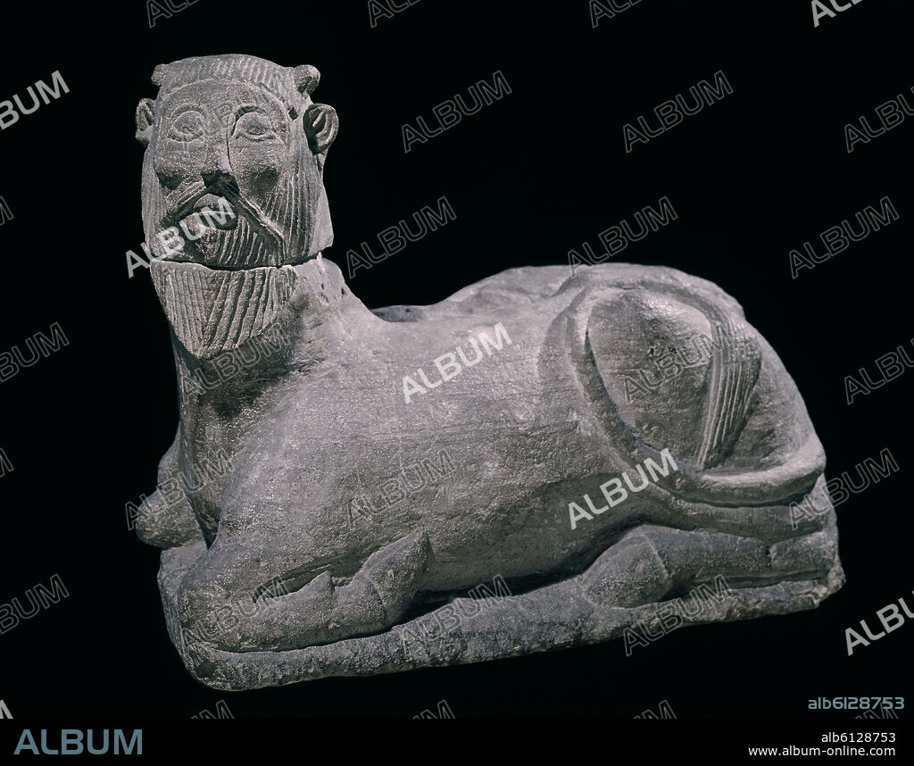 BICHA DE BALAZOTE - SIGLO VI AC - CALIZA - 93x73 - ESCULTURA IBERICA.
