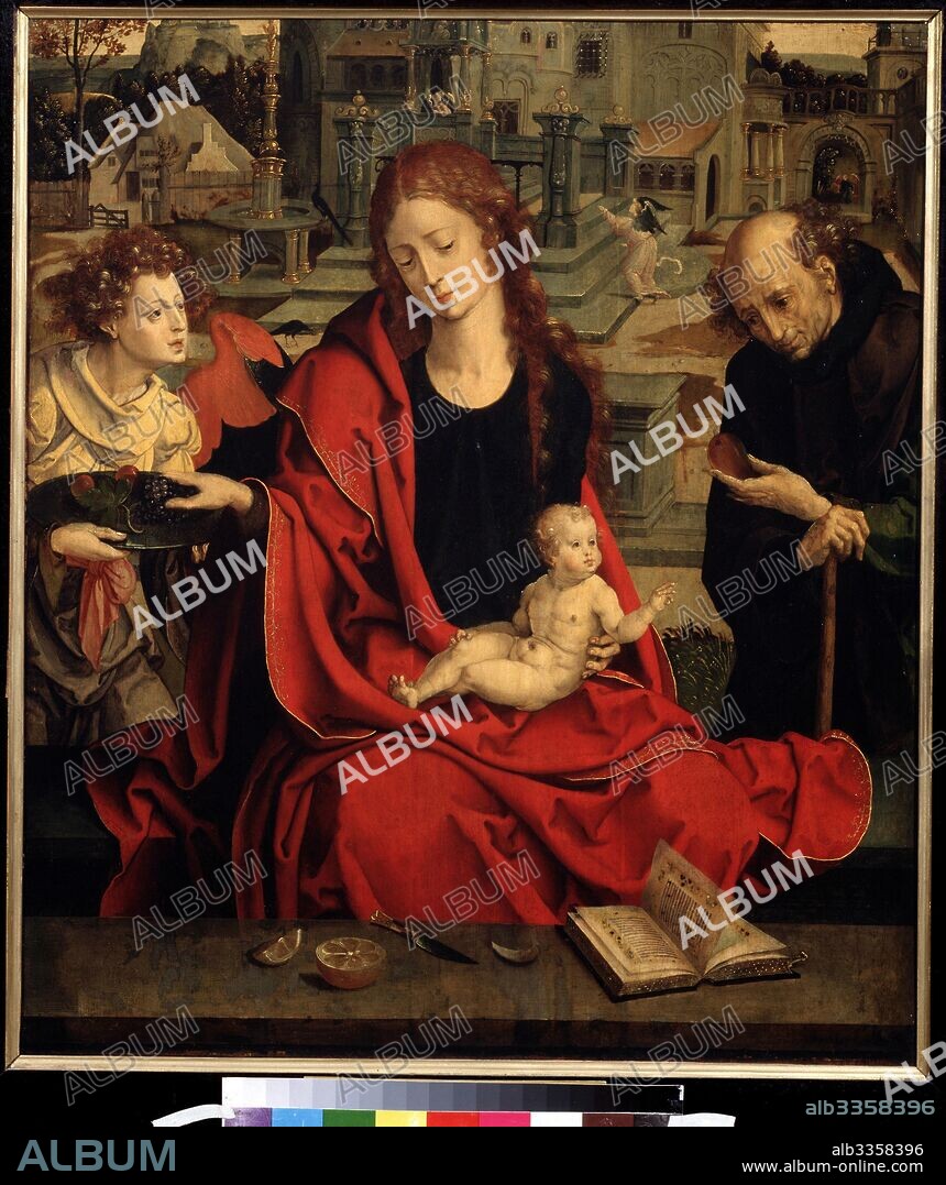 PIETER COECKE VAN AELST. The Holy Family with an Angel.