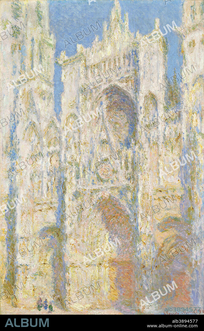 CLAUDE MONET. Rouen Cathedral, West Façade, Sunlight. Date/Period: 1894. Painting. Oil on canvas. Height: 1,000.50 mm (39.38 in); Width: 658 mm (25.90 in).