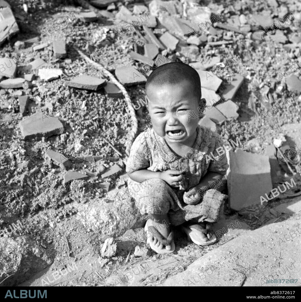 On Monday, August 6, 1945, at 8:15 am, the nuclear bomb 'Little Boy' was dropped on Hiroshima by an American B-29 bomber, the Enola Gay, directly killing an estimated 80,000 people.<br/><br/>. By the end of the year, injury and radiation brought the total number of deaths to 90,000166,000. The population before the bombing was around 340,000 to 350,000. Approximately 70% of the city's buildings were destroyed, and another 7% severely damaged.