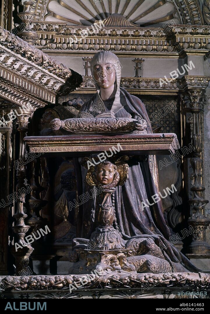 DIEGO DE SILOÉ. ISABEL LA CATOLICA - ESCULTURA ORANTE S XVI-RENACIMIENTO ESPAÑOL.