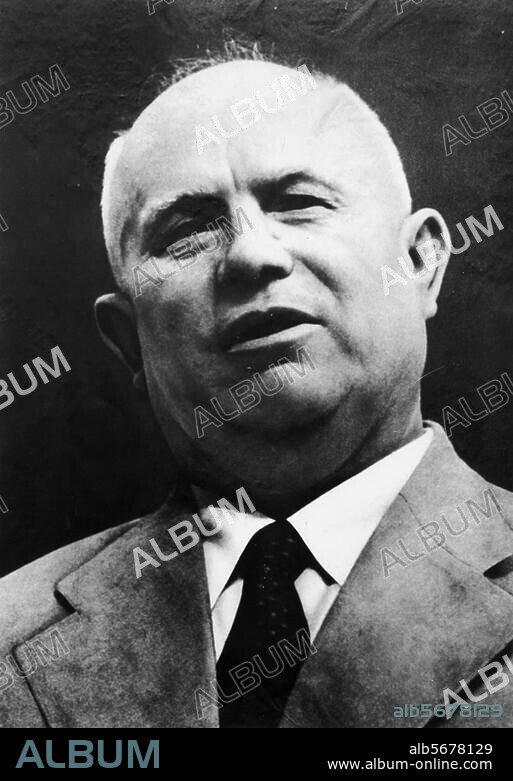 Chruschtschow, Nikita Sergejewitsch sowjet. Politiker Kalinowka (Gouv. Kursk) 17.4.1894 - Moskau 11.9.1971. Porträtaufnahme, um 1960.