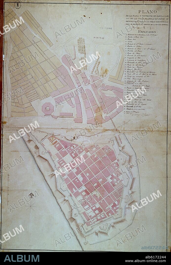 FORTIFICACIONES CONSTRUIDAS PARA LA DEFENSA DE MANILA EN LA GUERRA - PLANO - 1898.