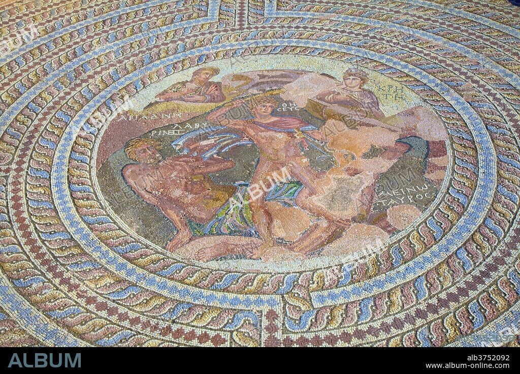 Mosaics at Kato Paphos Archaeological Park, UNESCO World Heritage Site, Paphos, Cyprus, Eastern Mediterranean, Europe.