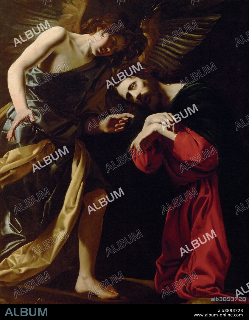BATTISTELLO CARACCIOLO. Christ on the Mount of Olives (Christ's Fear of Death). Date/Period: Between 1615 and 1617. Painting. Height: 1,480 mm (58.26 in); Width: 1,240 mm (48.81 in).