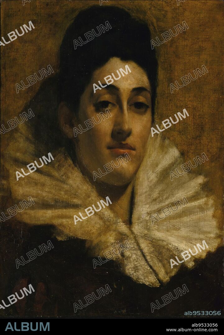 THOMAS WILMER DEWING. Portrait of Frances C. Houston. oil on canvas. Date: ca. 1880-1889.