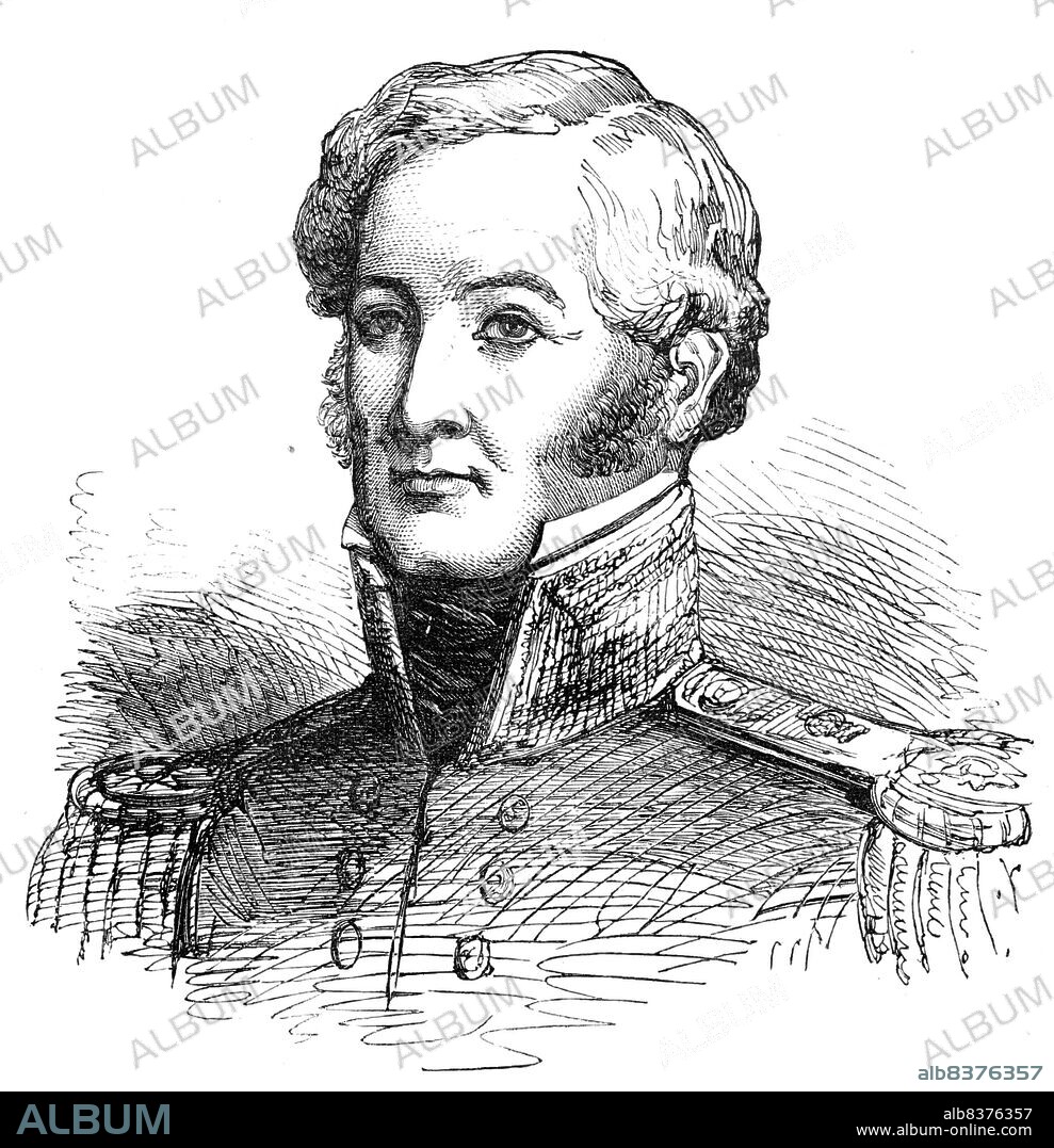 Rear-Admiral Plumridge (Baltic Fleet) - from a family painting, 1854. 'From 1841 to 1847 Captain Plumridge sat as M.P. for Falmouth...He wears a medal with two clasps for Egypt and Trafalgar [Napoleonic Wars]. Admiral Plumridge was appointed to command the squadron of paddle-steamers attached to the Baltic Fleet [Crimean War], and has his flag in the Leopard, whose services at Bomarsund received this high encomium from Vice- Admiral Sir C. Napier, Commander-in-Chief: "I owe much to Admiral Plumridge for the manner in which he placed his squadron to prevent reinforcements being thrown in; and I am informed that two Russian Admirals were sent among the islands to see if it were possible to pass the blockading squadron, and they returned in despair. Rear-Admiral Plumridge, as second in command, I have removed into the Neptune"'. From "Illustrated London News", 1854.