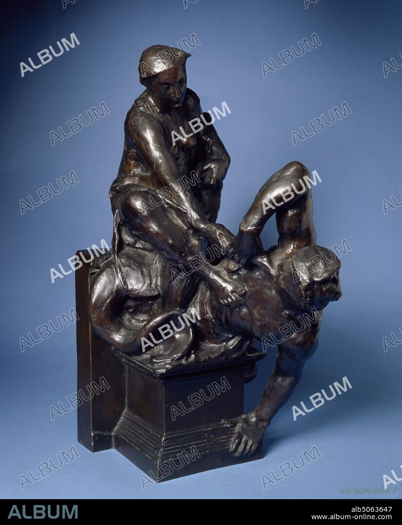 Valour And Cowardice, 1856-66 Alfred George Stevens, A sketch model for part of the Wellington monument at St Paul's Cathedral, 19th Century, Sculpture, Sketch, Metal, Bronze.