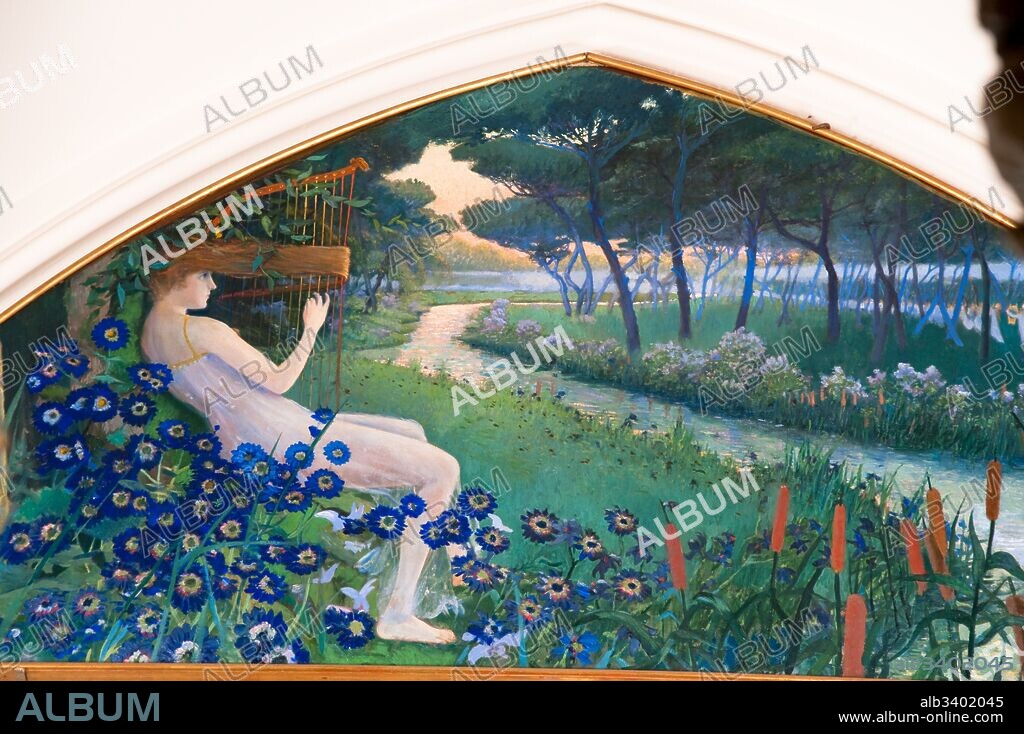 SANTIAGO RUSIÑOL. Santiago Rusiñol / "Allegory of music", 1896, Painting (oil).