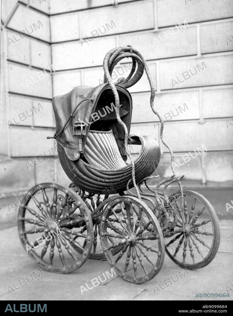 The Cavendish Permabulator, believed to date from 1733 note the snakes . First known perambulator was a miniature carriage built at Chatsworth by William Kent on behalf of the 3rd Duke of Devonshire.