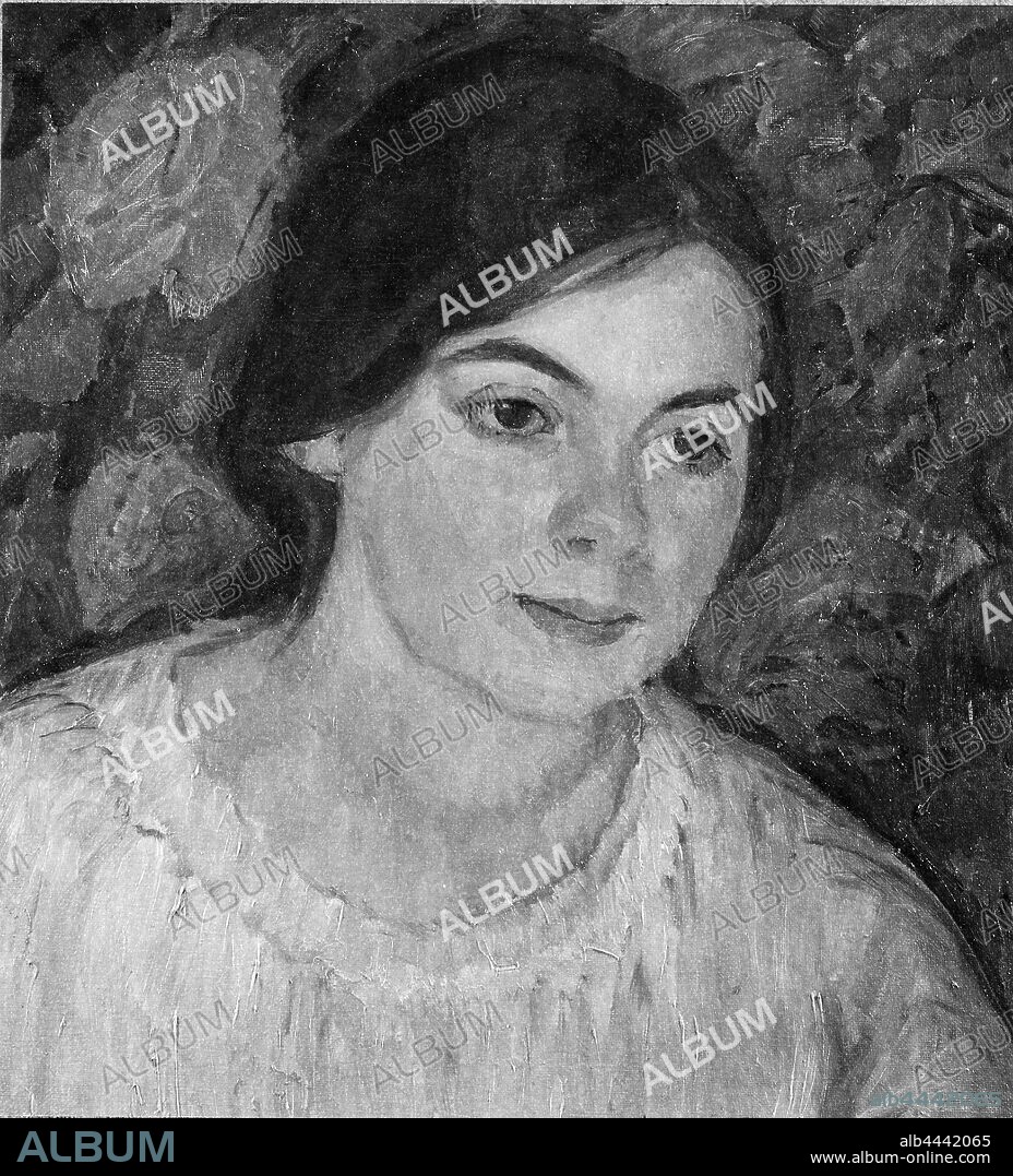 Attributed to Elsa Nilsson, Karin Boye, 1900-1941, married to Leif Björk, painting, Oil on canvas, Height, 35 cm (13.7 inches), Width, 32 cm (12.5 inches.