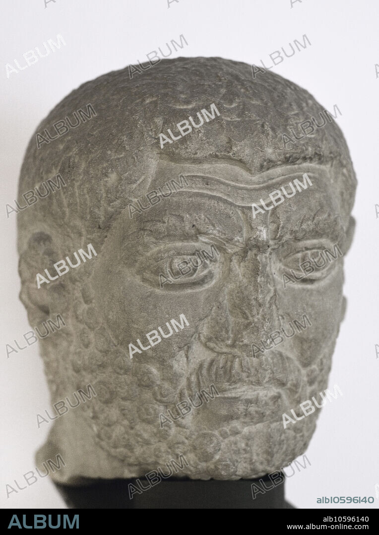Diocleciano (Gaius Aurelius Valerius Diocletianus) (h. 244-311). Emperador romano (284-305). Cabeza con el retrato de Diocleciano. Procedente de Brest, provincia de Pleven, Bulgaria. Museo Arqueólogico Nacional. Sofia. Bulgaria.