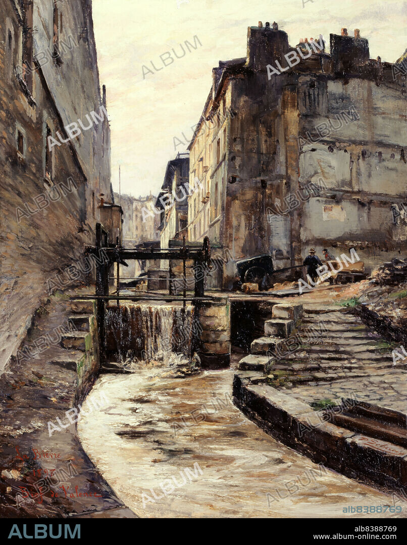 PAUL SCHAAN. The Bievre running through rue de Valence, 1897.