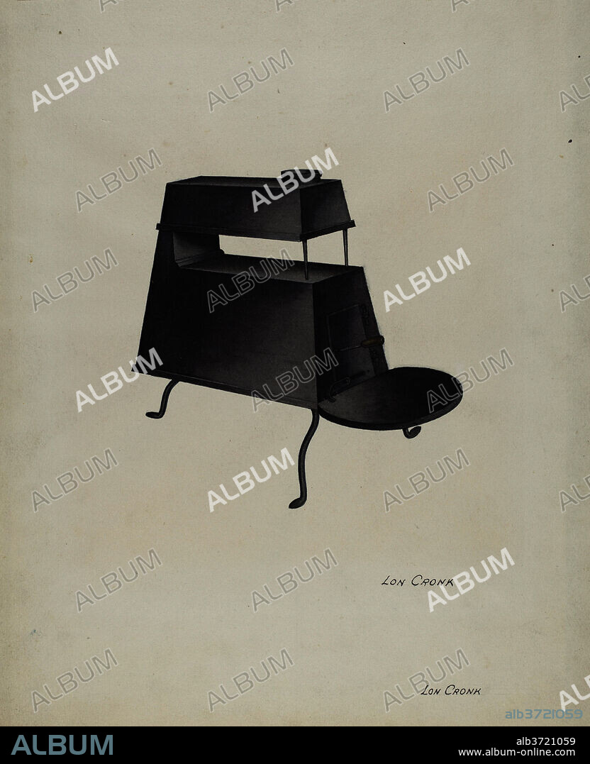 LON CRONK. Shaker Stove. Dated: c. 1941. Dimensions: overall: 36.9 x 28.3 cm (14 1/2 x 11 1/8 in.). Medium: watercolor and pen and ink on paper.