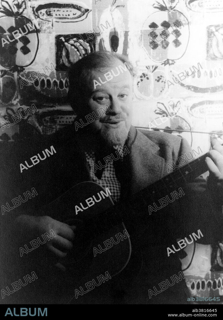 Burl Icle Ivanhoe Ives (June 14, 1909 - April 14, 1995) was an American actor, writer, and folk singer. In the early 1930s he traveled about America as an itinerant singer playing his banjo. In 1940, he began his own radio show, The Wayfaring Stranger. Over the next decade, he popularized several traditional folk songs, such as Foggy Dew, Blue Tail Fly, and Big Rock Candy Mountain. In 1942, he was drafted into the Army and joined the cast of Irving Berlin's This Is the Army. In 1950 he was identified in the pamphlet Red Channels and blacklisted as an entertainer with supposed Communist ties. In 1952, he cooperated with HUAC and agreed to testify. His statement to the HUAC ended his blacklisting, allowing him to continue acting in movies. But, it also led to a bitter rift with many folk singers. He won an Academy Award for Best Supporting Actor in 1958 for his role in "The Big Country". In 1994, he was diagnosed with oral cancer. After several unsuccessful operations, he decided against further surgery. He fell into a coma and died from the disease in 1995, at the age of 85. Photographed by Carl Van Vechten, dated May 10, 1955.