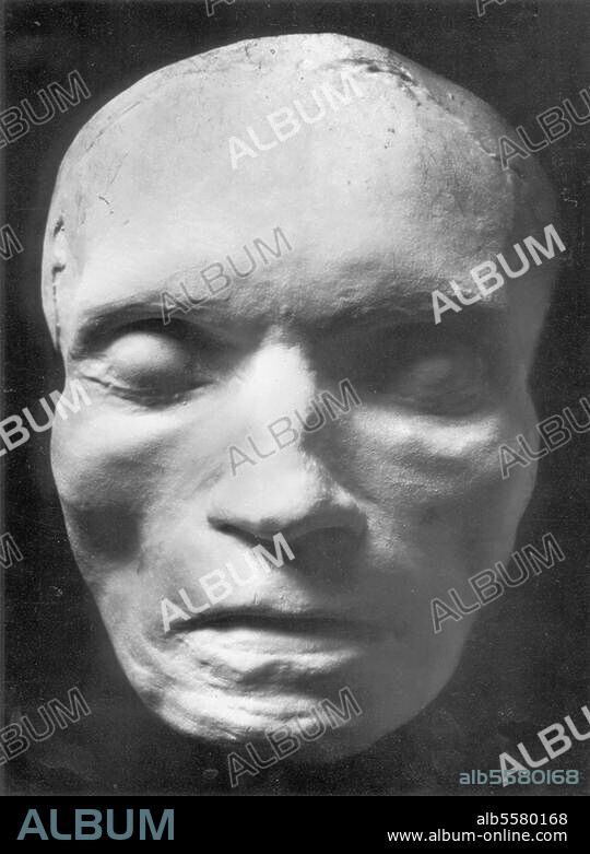 Beethoven, Ludwig van Komponist Bonn (getauft) 17.12.1770 - Wien 26.3.1827. Totenmaske, frontal. Abgenommen am 28. März 1827 von Josef Danhauser (1805-1845).