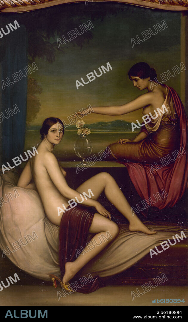 JULIO ROMERO DE TORRES. CONJURO - ALEGORIA DE LA NOCHE - 1818/9 - PINTURA SIMBOLISTA - DECORACION DEL SALON REAL DEL CASINO DE MADRID.