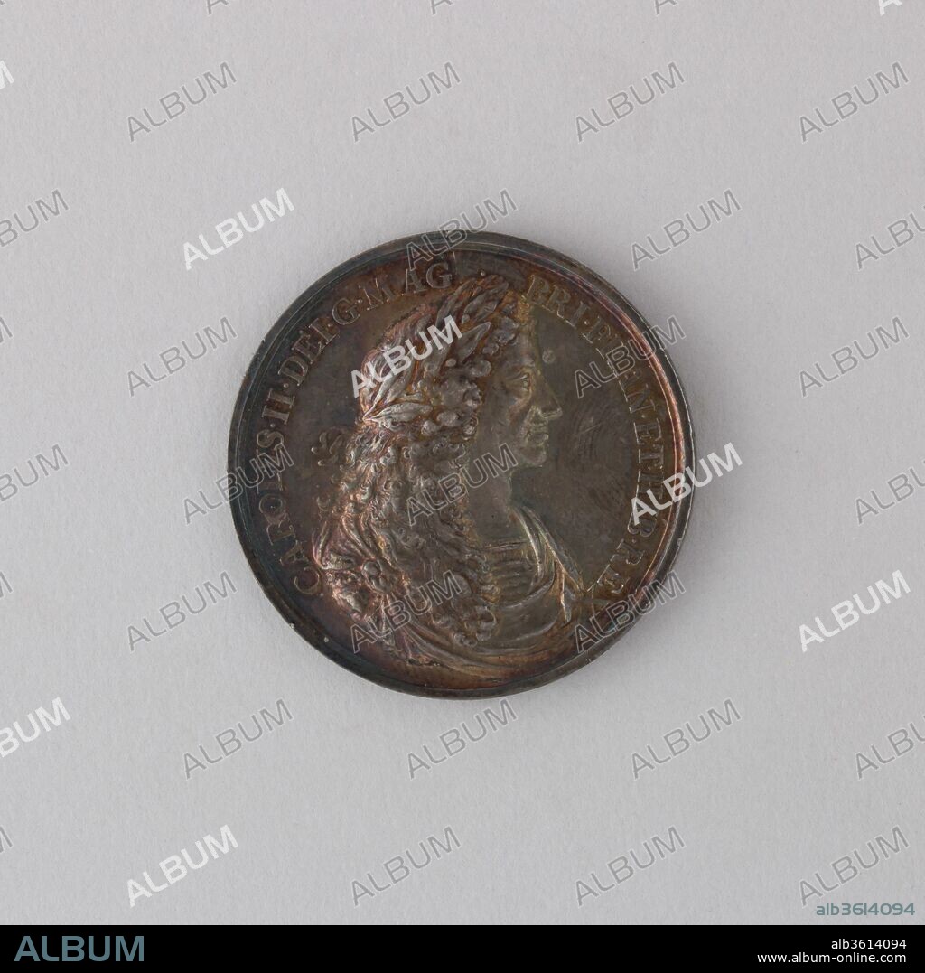 Medal Showing Charles II and Catherine. Culture: British. Dimensions: Diam. 1 11/16 in. (4.3 cm); thickness 3/16 in. (0.5 cm); Wt. 1.3 oz. 
(36.9 g). Date: 1662.