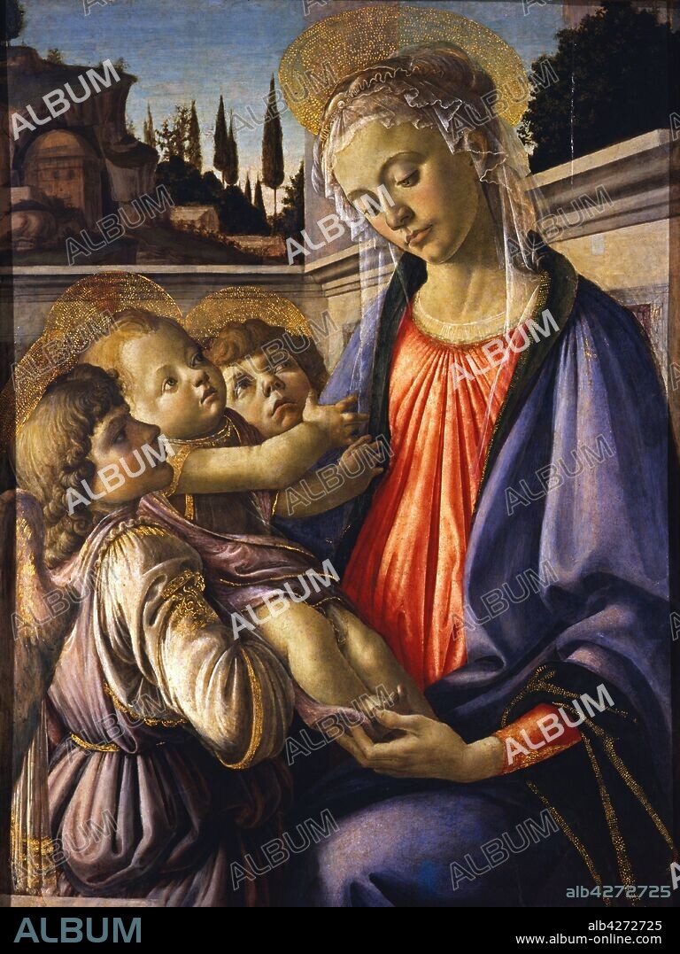SANDRO BOTTICELLI. The Virgin and Child with Two Angels.