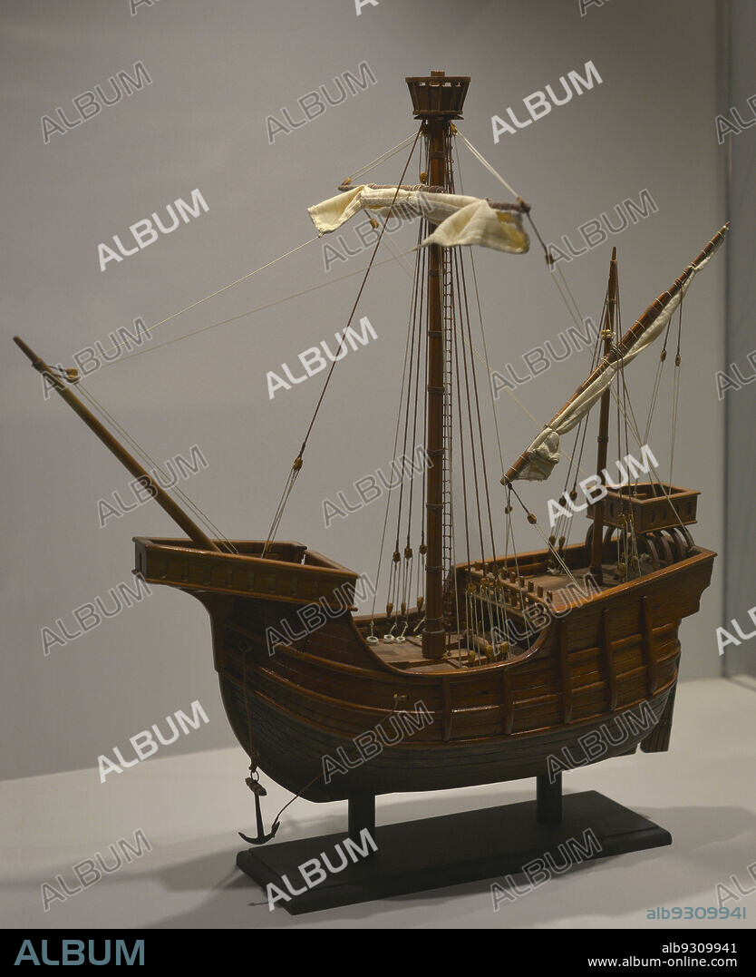 Navío mercante de finales del siglo XIV. Maqueta. Museo de Marina. Lisboa. Portugal.