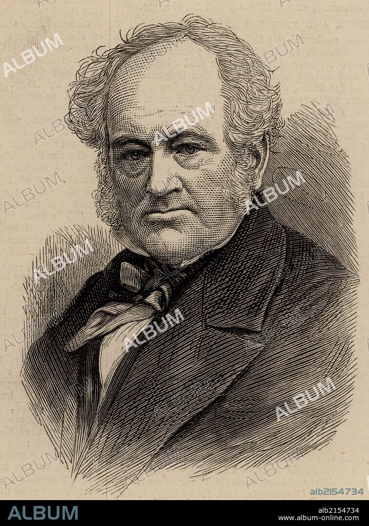Edward Blore (1787-1879) British Architect. Architect to William IV, to Queen Victoria and to Westminster Abbey.  He completed Nash's designs for Buckingham Palace, London, and contributed to the final designs for Abbotsford, the house his friend the novelist Sir Walter Scott built on the river Tweed near Galashiels, Scotland.  Wood engraving 1879. (Photo by: Universal History Archive/UIG via Getty Images).